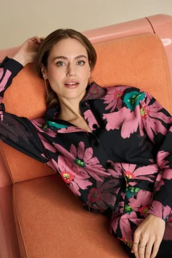 BLOUSE Big Blooming Pink