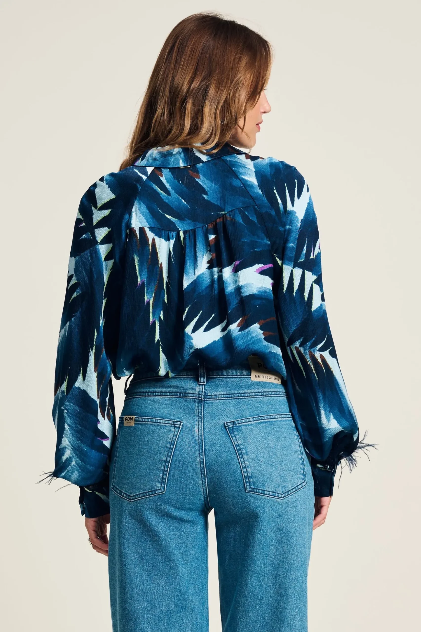 BLOUSE Feathers Blue