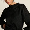BLOUSE Hearts Black