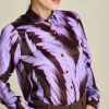 BLOUSE Mila Satin Feathers Brown