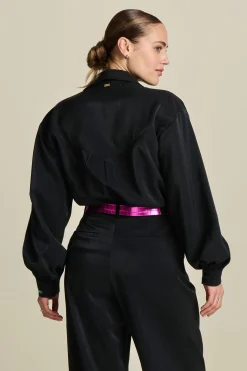 BLOUSE Violet Shimmer Black