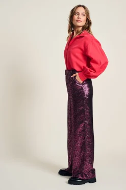 BLOUSE Violet Shimmer Vibrant Pink