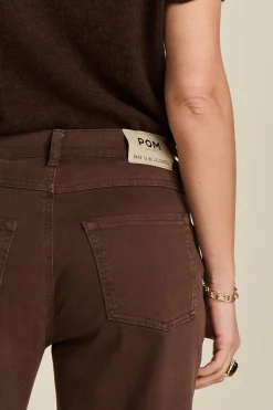 JEANS Wide Leg Washed Brown